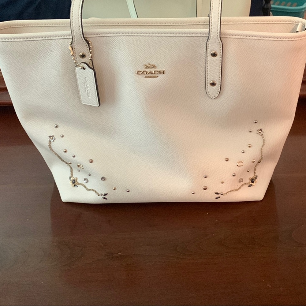 Coach White Tote Bag